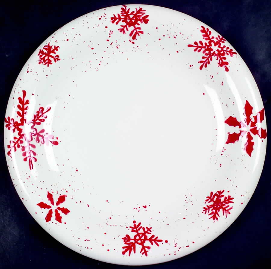 Snowflake (Red Snowflakes) Dinner Plate by JCPenney-1