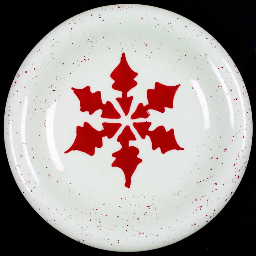 Snowflake (Red Snowflakes) Salad/Dessert Plate by JCPenney-1