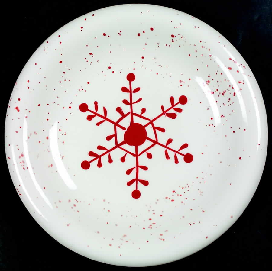 Snowflake (Red Snowflakes) Salad/Dessert Plate by JCPenney-1