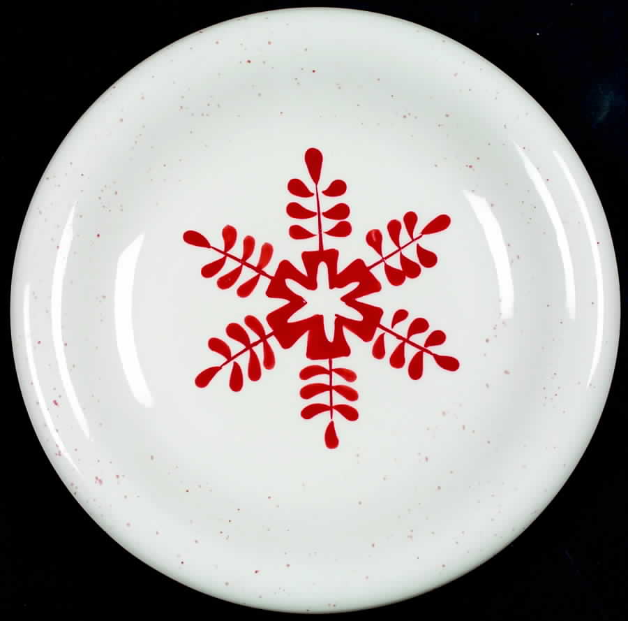 Snowflake (Red Snowflakes) Salad/Dessert Plate by JCPenney-1