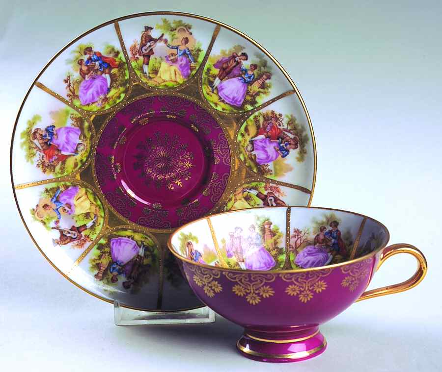 JKW29 Footed Cup & Saucer Set by JKW Bavaria-1
