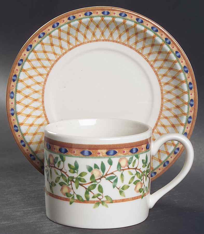 Lemon Tree (Round) Flat Cup & Saucer Set by Johnson Brothers-1