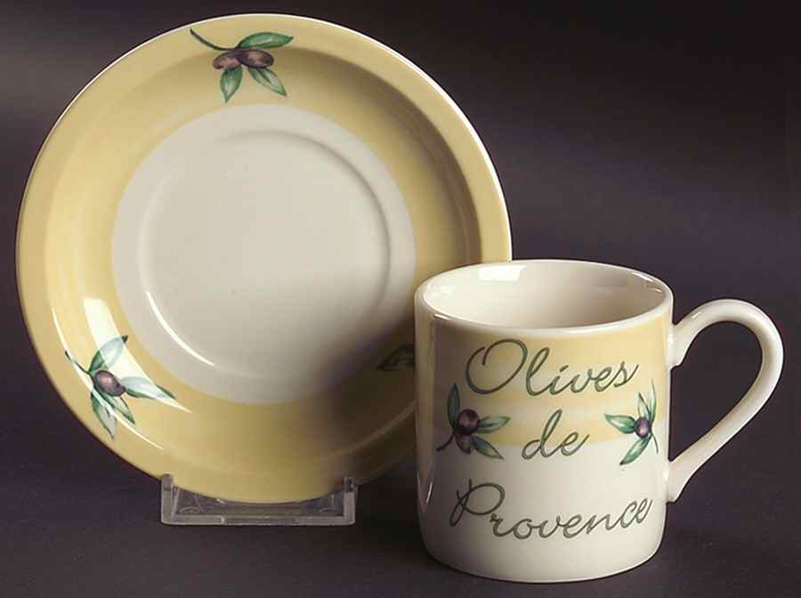 Olives de Provence Flat Demitasse Cup & Saucer Set by Johnson Brothers-1