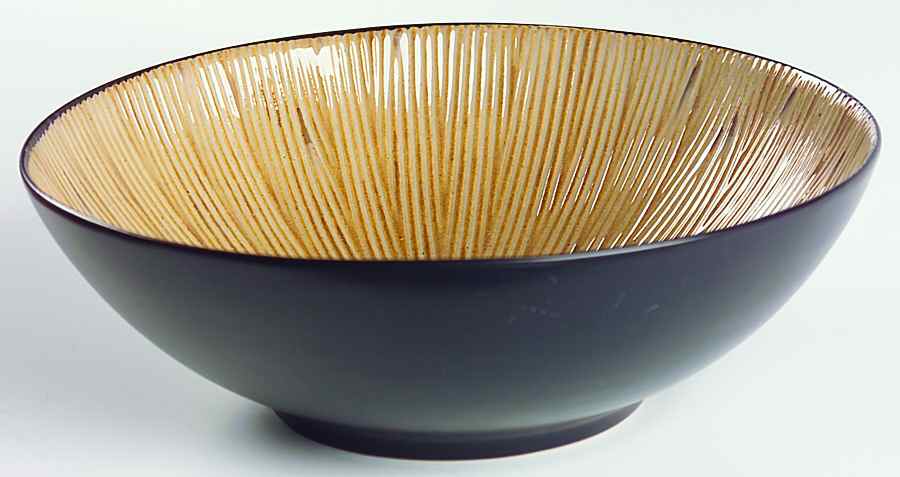 Ventana Light Dark Brown 10" Large Salad Serving Bowl by Joseph Abboud-1