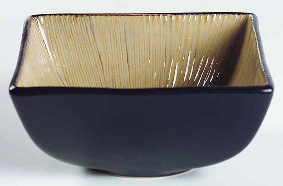 Ventana Light Dark Brown Square Soup Bowl by Joseph Abboud-1