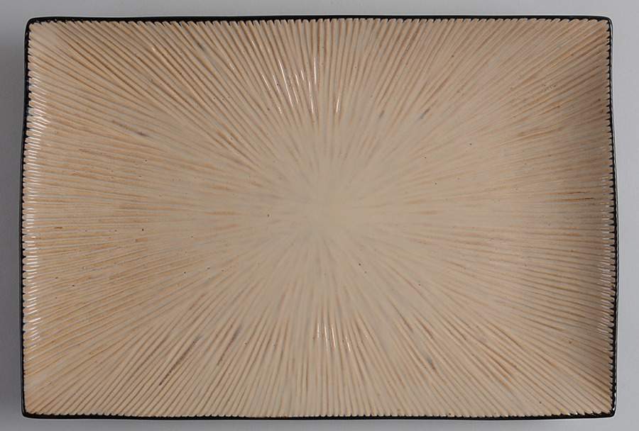 Ventana Light Dark Brown 14" Rectangular Serving Platter by Joseph Abboud-1