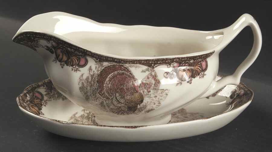 Autumn Monarch Gravy Boat & Underplate/Relish by Johnson Brothers-1