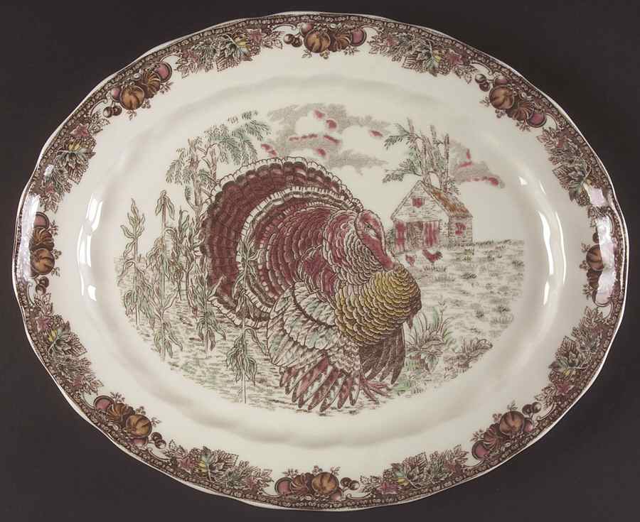 Autumn Monarch 13" Oval Serving Platter by Johnson Brothers-1