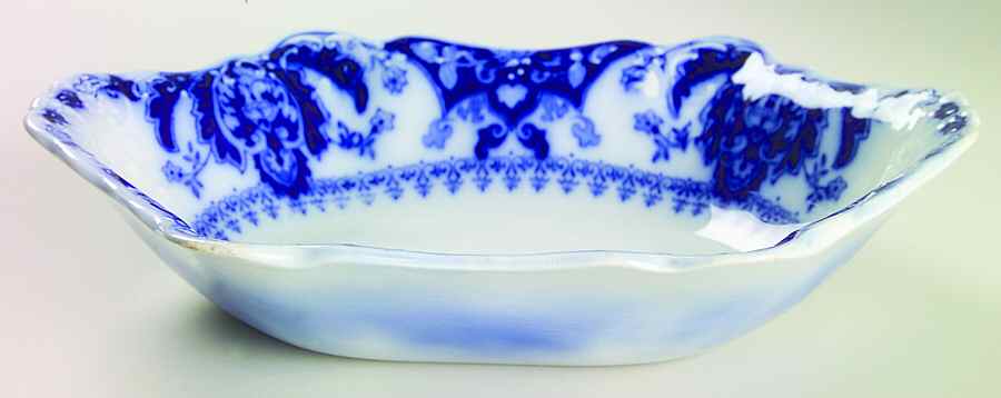 Florida (Flow Blue) 10" Oval Vegetable Bowl by Johnson Brothers-1