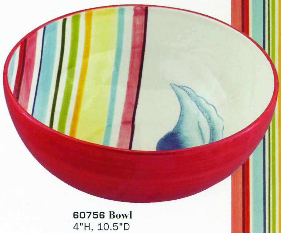 Cabana Stripe 10" Round Vegetable Bowl by Jay Willfred-1