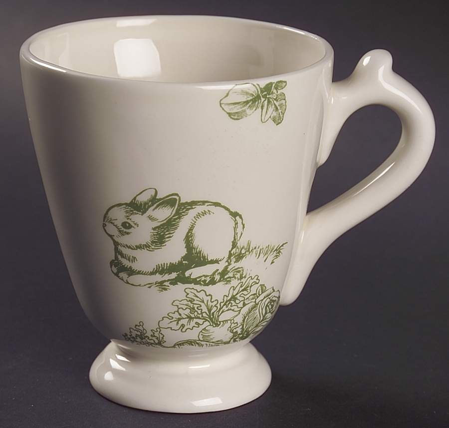 Bunny Toile Footed Mug by Jay Willfred-1