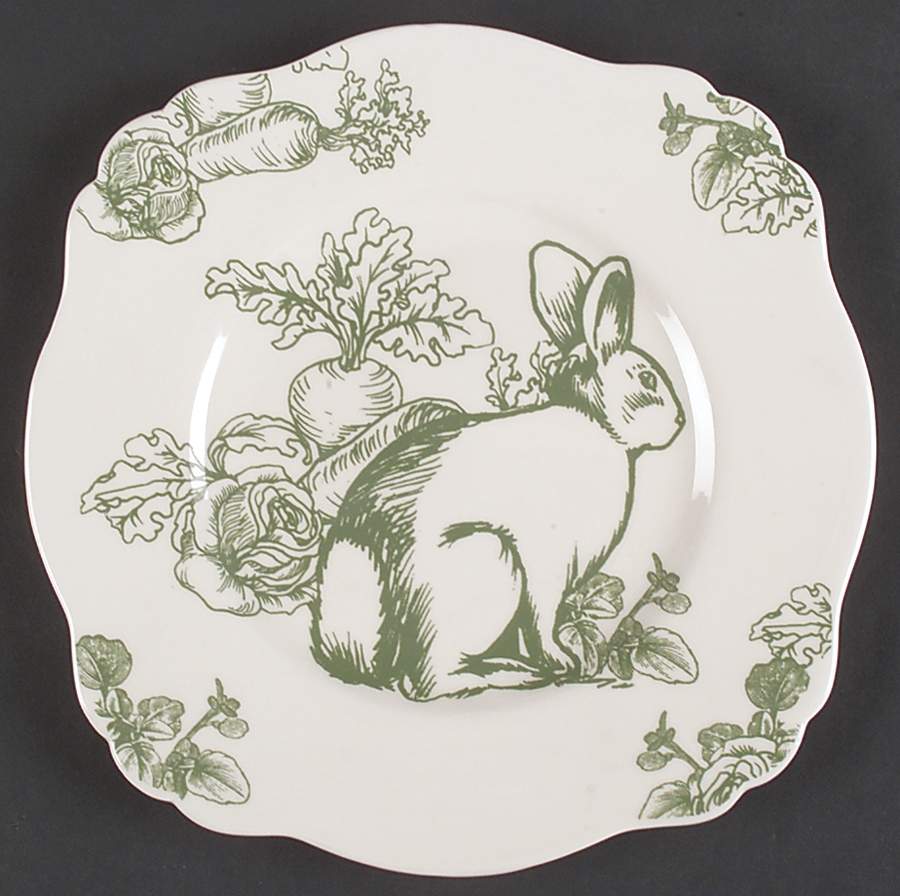 Bunny Toile Square Luncheon Plate by Jay Willfred-1