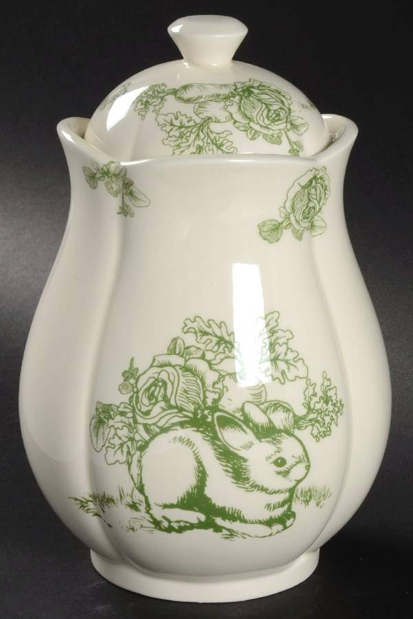 Bunny Toile Small Canister & Lid by Jay Willfred-1