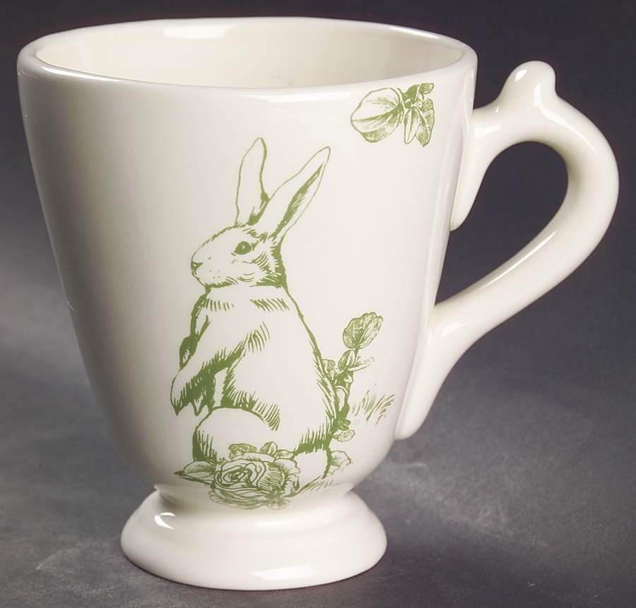 Bunny Toile Footed Mug by Jay Willfred-1