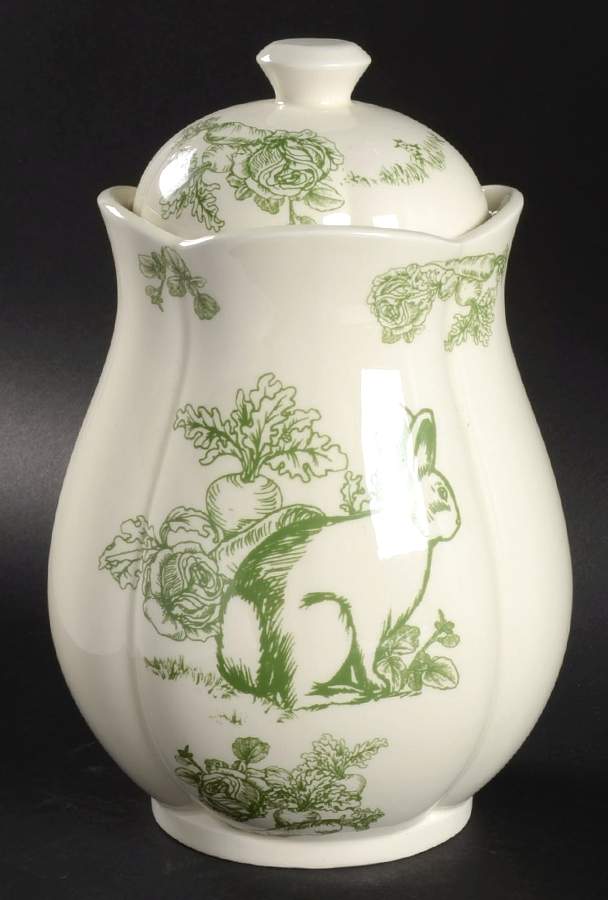 Bunny Toile Large Canister & Lid by Jay Willfred-1