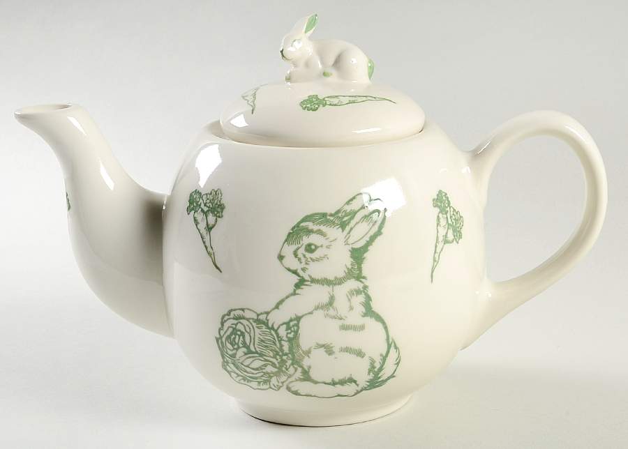 Bunny Toile Teapot & Lid by Jay Willfred-1