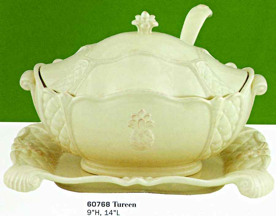 Pineapple Tureen & Lid w/Ladle & Underplate by Jay Willfred-1