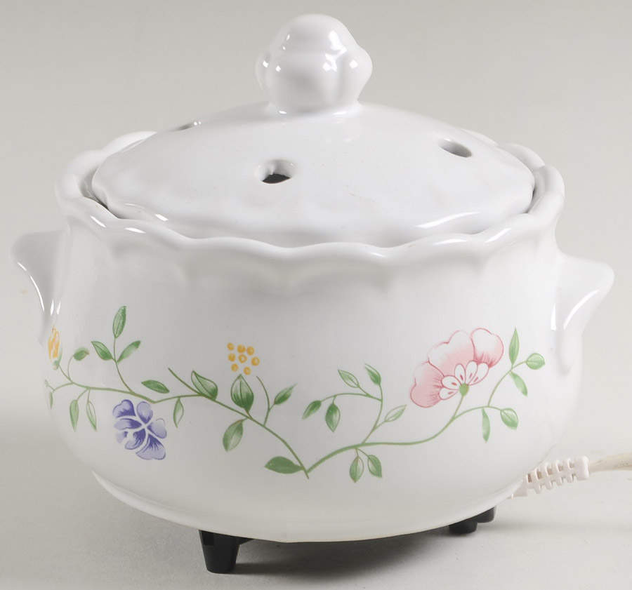 Summer Chintz ("England 1883" Stamp) Electric Potpourri Warmer with Lid by Johnson Brothers-1
