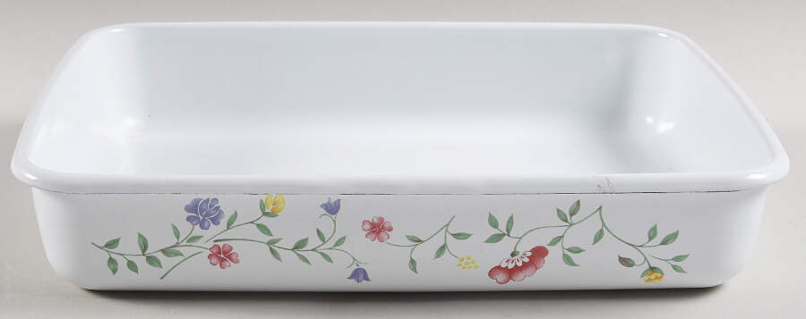 Summer Chintz ("England 1883" Stamp) Large Metal Rectangular Baker by Johnson Brothers-1