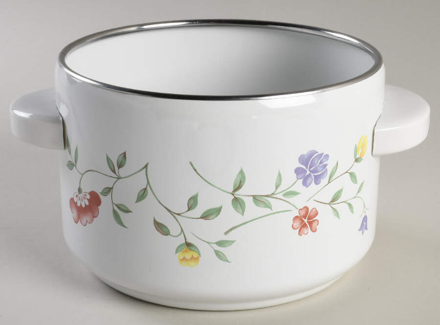 Summer Chintz ("England 1883" Stamp) Metal Fondue Pot No Lid by Johnson Brothers-1