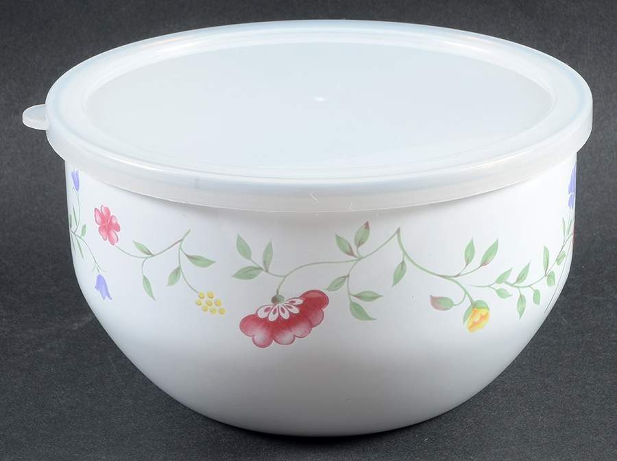 Summer Chintz ("England 1883" Stamp) 7" Metal Bowl & Plastic Lid by Johnson Brothers-1