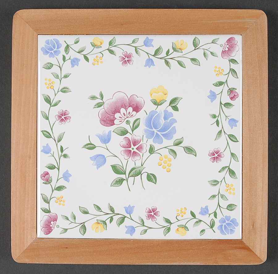 Summer Chintz ("England 1883" Stamp) Wood Frame Trivet by Johnson Brothers-1
