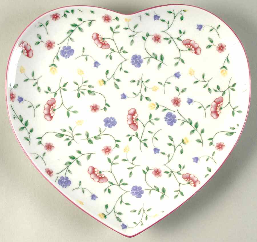 Summer Chintz ("England 1883" Stamp) 8" Heart Plate by Johnson Brothers-1