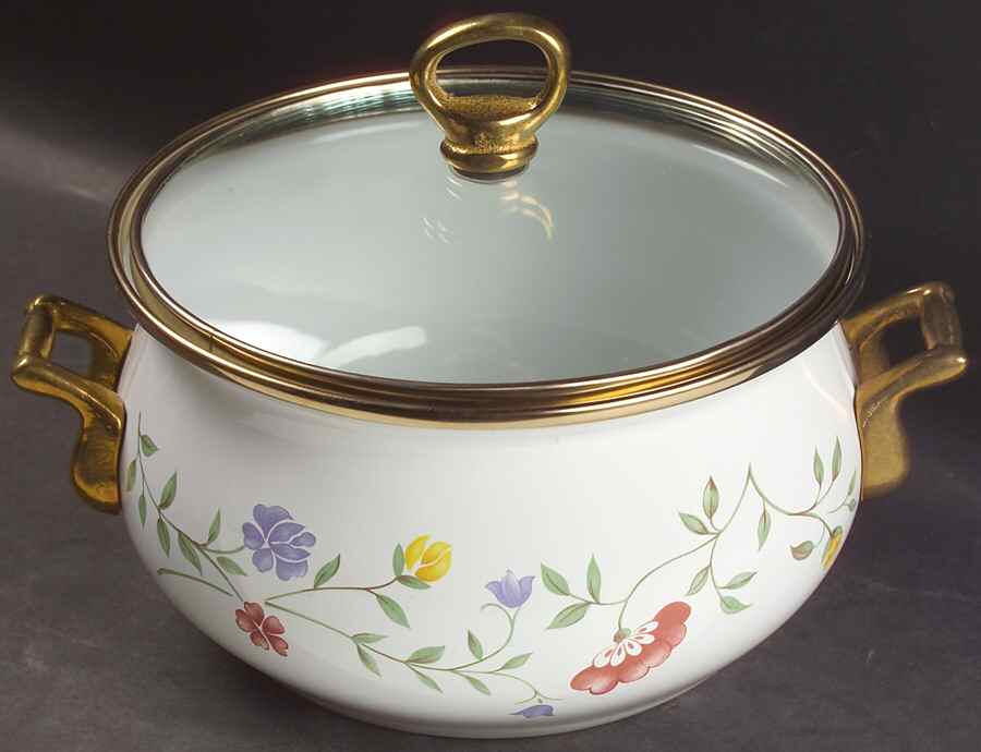 Summer Chintz ("England 1883" Stamp) 2.5 Quart Metal Dutch Oven by Johnson Brothers-1