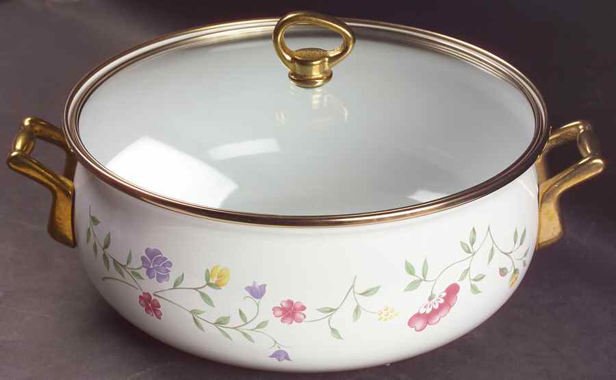 Summer Chintz ("England 1883" Stamp) 5 Qtt Metal Dutch Oven & Lid by Johnson Brothers-1