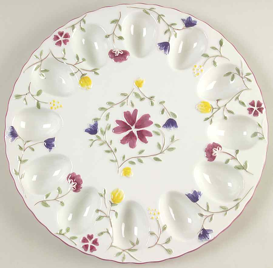 Summer Chintz ("England 1883" Stamp) Deviled Egg Plate by Johnson Brothers-1