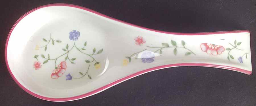 Summer Chintz ("England 1883" Stamp) Spoon Rest/Holder (Holds 1 Spoon) by Johnson Brothers-1