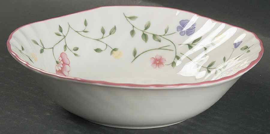 Summer Chintz ("England 1883" Stamp) Square Cereal Bowl by Johnson Brothers-1