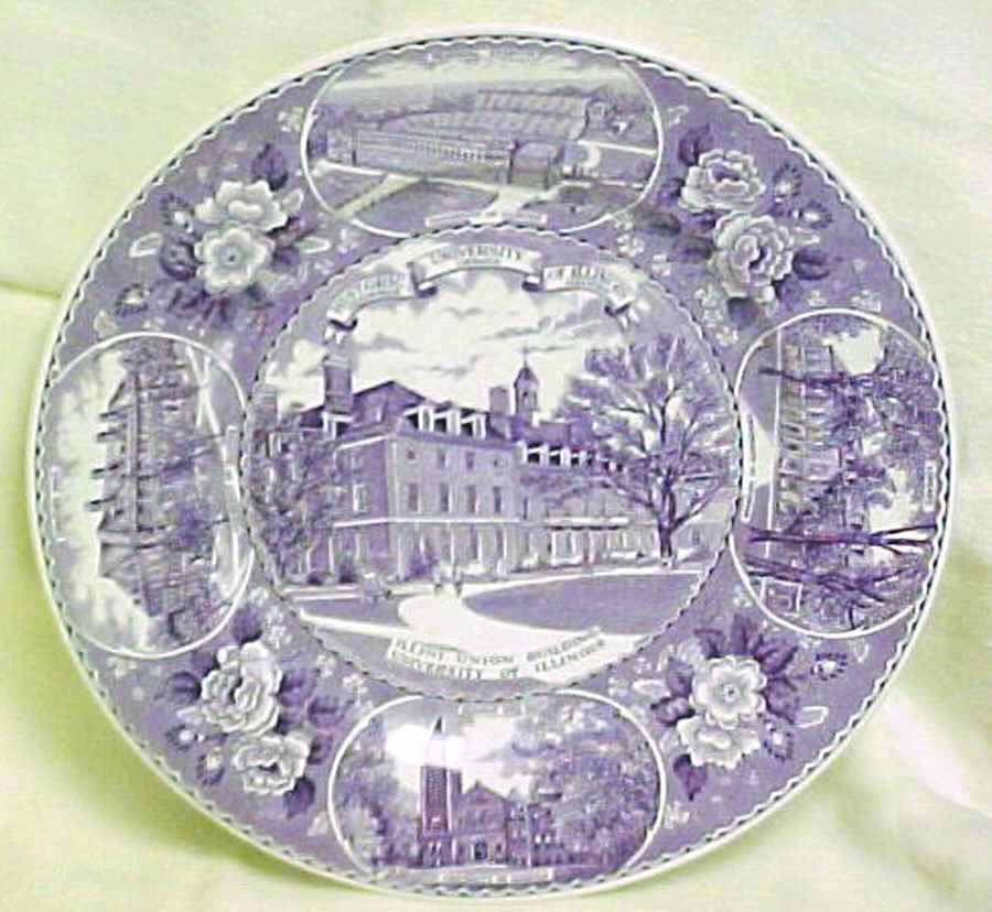 University of Illinois Mulberry Dinner Plate by Jonroth Studios-1