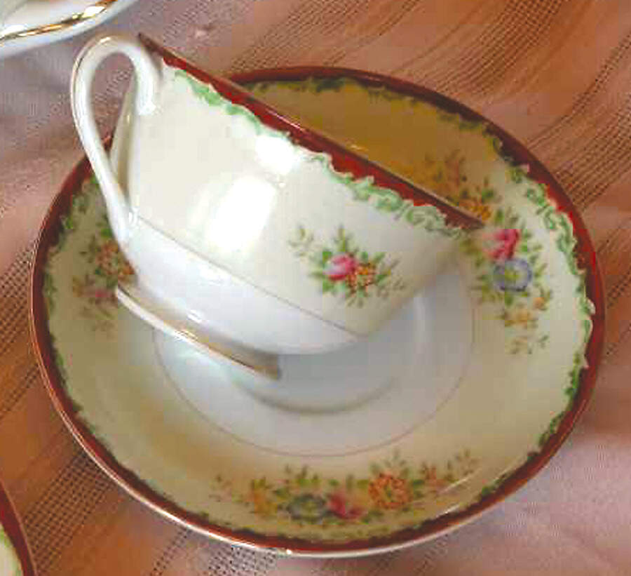 JAP496 Footed Cup & Saucer Set by Japan-1