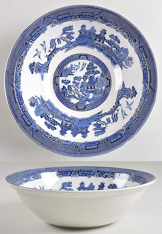 Willow Blue ("England 1883" Backstamp, China) 10" Round Vegetable Bowl by Johnson Brothers-1