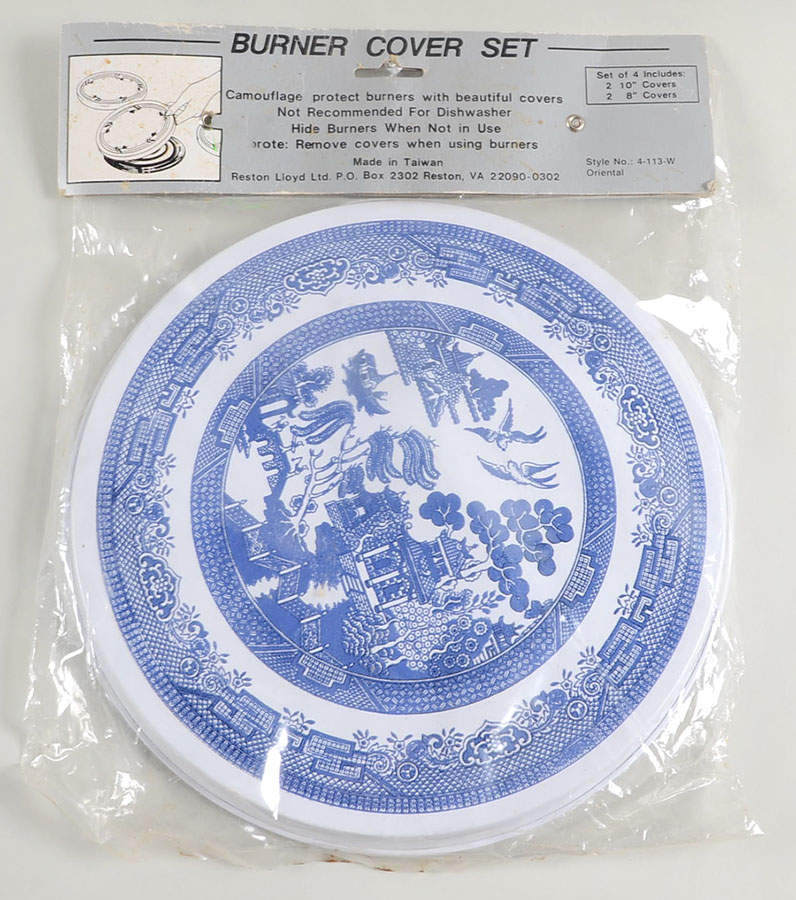 Willow Blue ("England 1883" Backstamp, China) (Set/4) Tin Stove Covers-2 8" & 2 10" Round Covers by Johnson Brothers-1