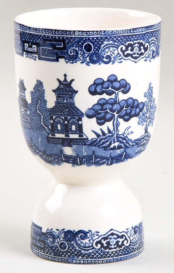 Willow Blue ("England 1883" Backstamp, China) Double Egg Cup by Johnson Brothers-1