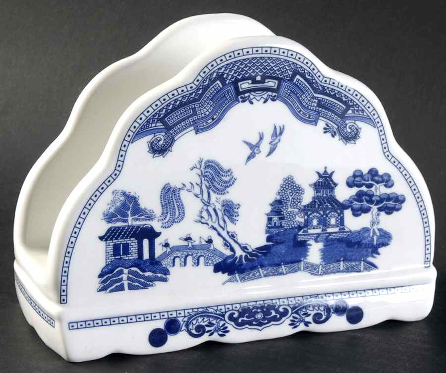 Willow Blue ("England 1883" Backstamp, China) Napkin Holder by Johnson Brothers-1