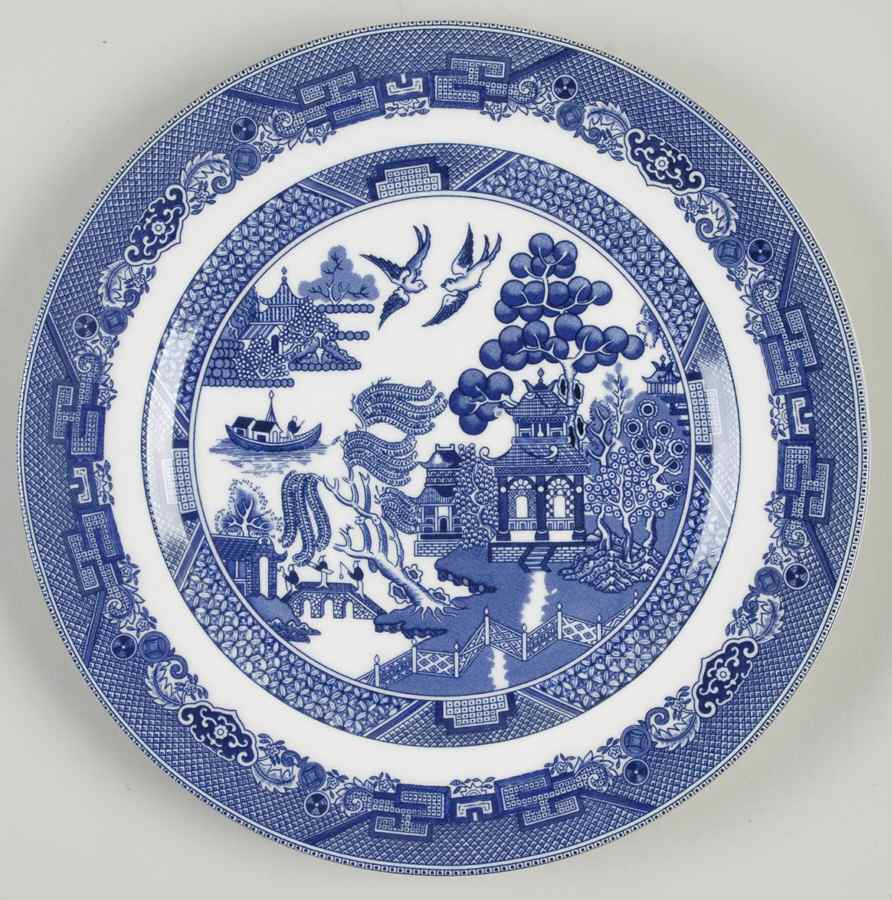 Willow Blue ("England 1883" Backstamp, China) Luncheon Plate by Johnson Brothers-1