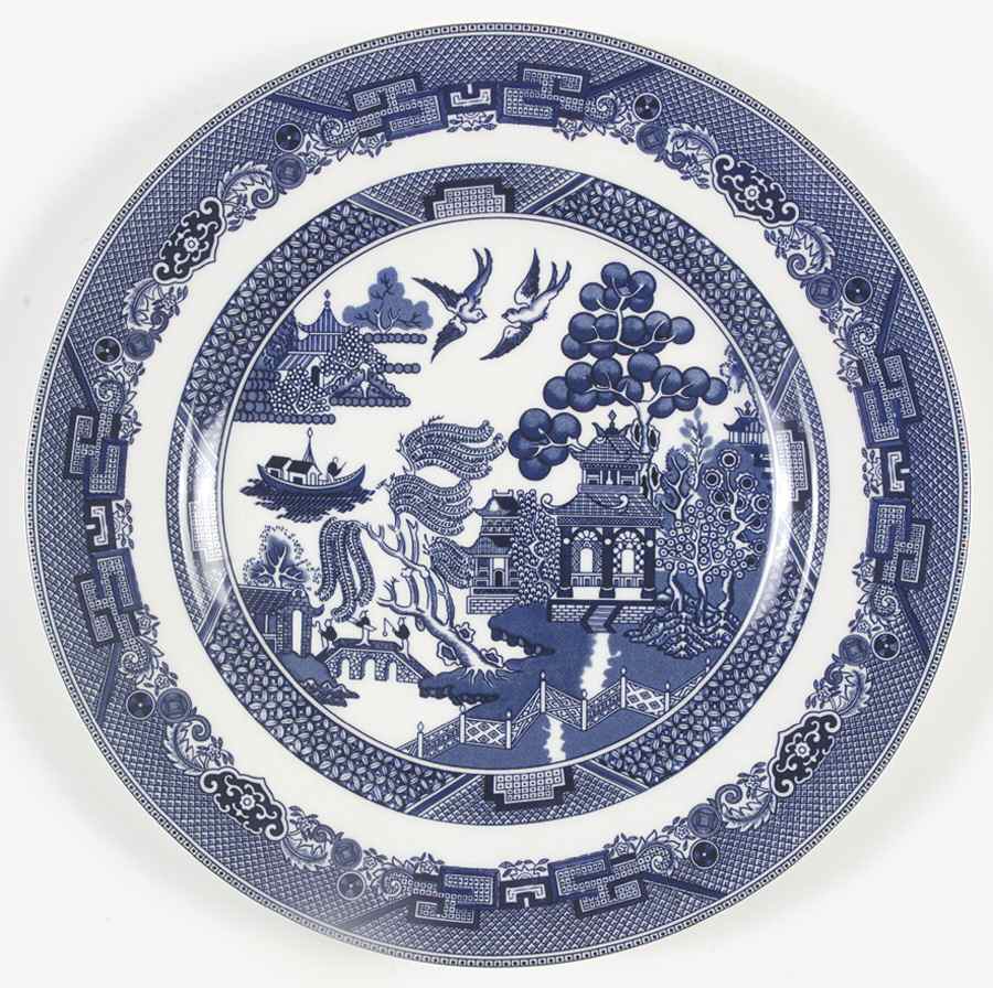 Willow Blue ("England 1883" Backstamp, China) Dinner Plate by Johnson Brothers-1