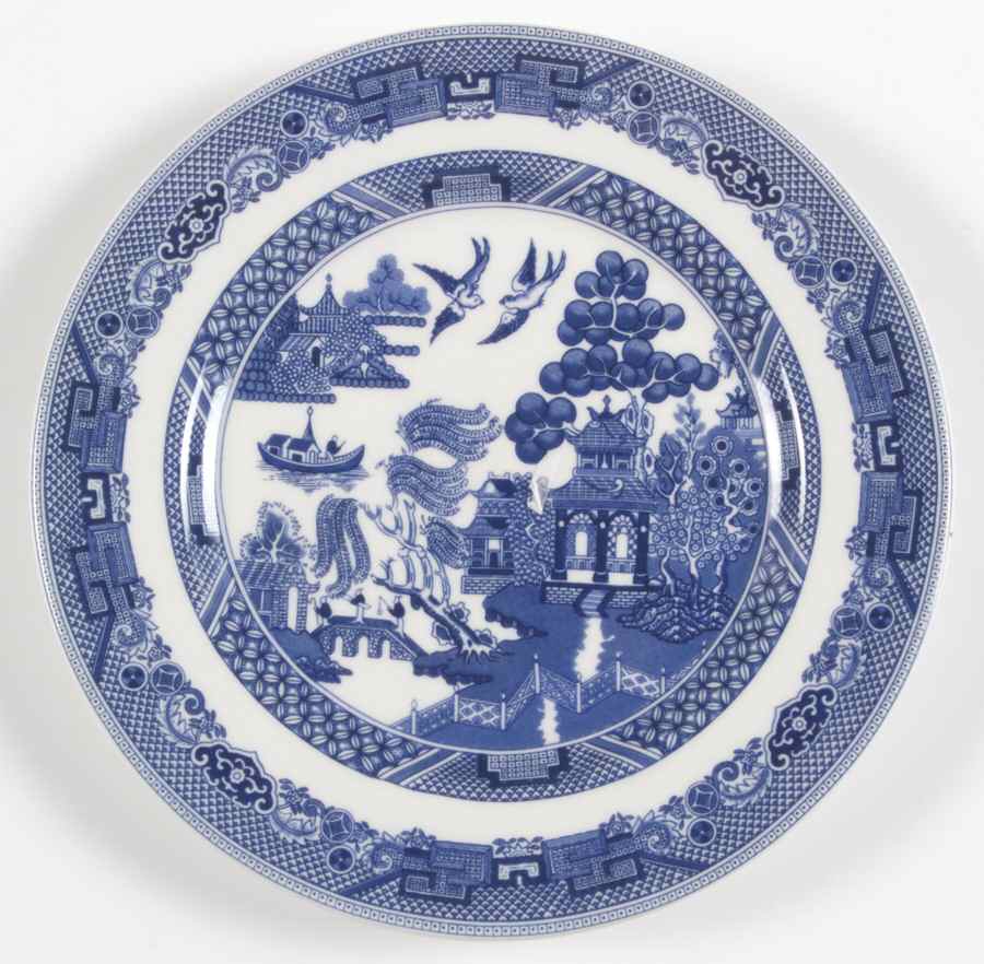 Willow Blue ("England 1883" Backstamp, China) Dessert/Pie Plate by Johnson Brothers-1