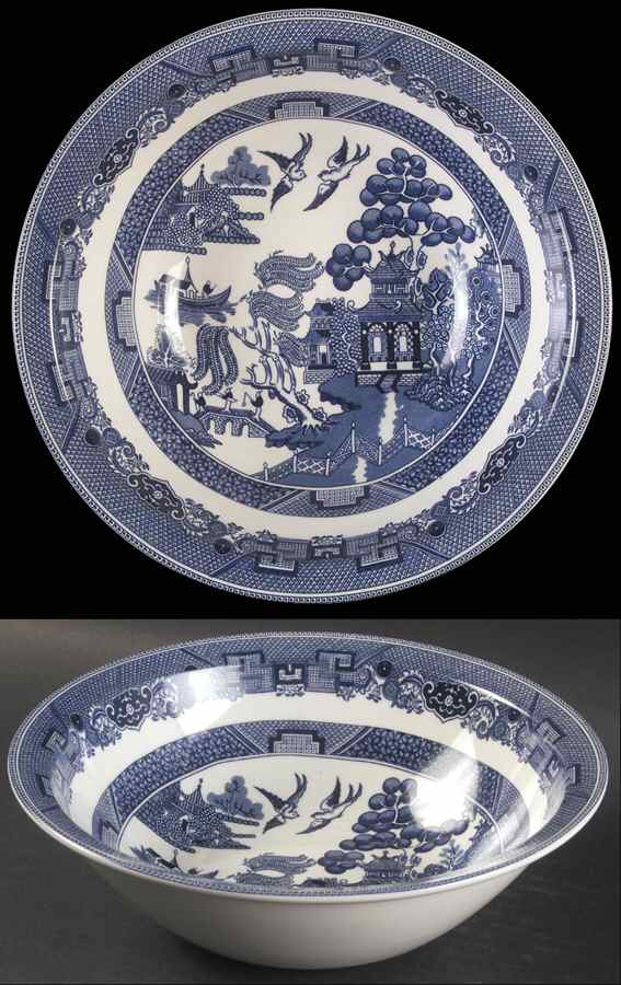 Willow Blue ("England 1883" Backstamp, China) 8" Round Vegetable Bowl by Johnson Brothers-1
