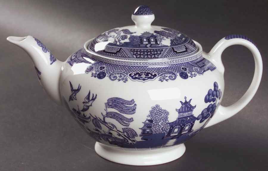 Willow Blue ("England 1883" Backstamp, China) Teapot & Lid by Johnson Brothers-1