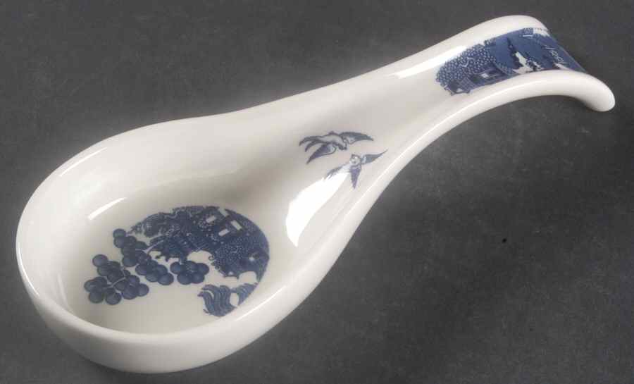Willow Blue ("England 1883" Backstamp, China) Spoon Rest/Holder (Holds 1 Spoon) by Johnson Brothers-1