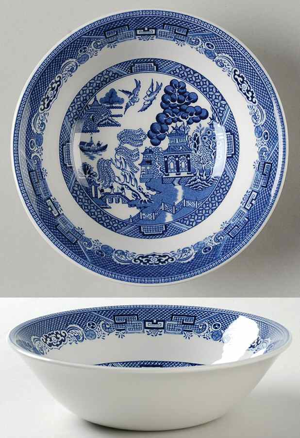 Willow Blue ("England 1883" Backstamp, China) Coupe Cereal Bowl by Johnson Brothers-1