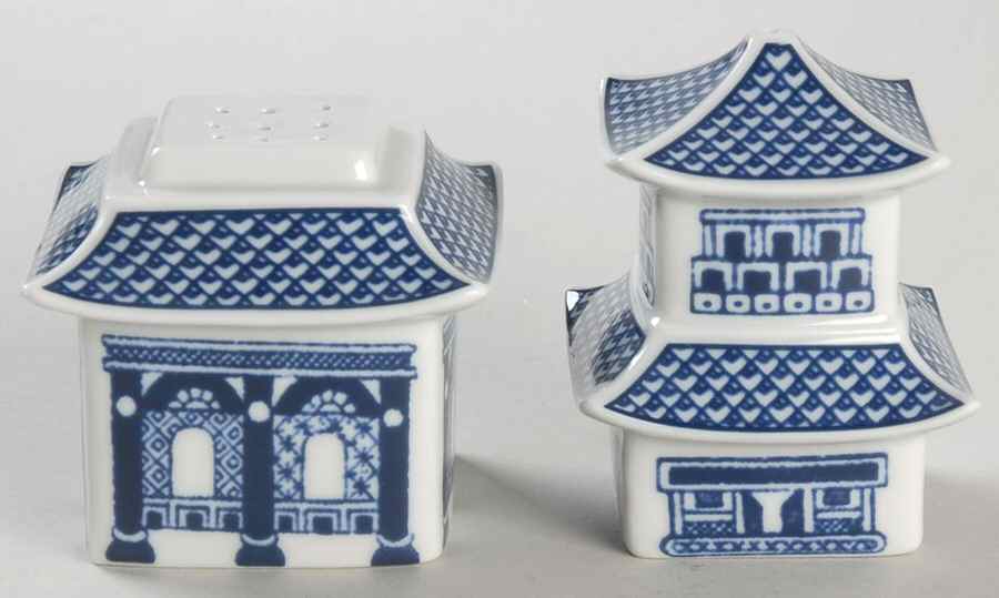 Willow Blue ("England 1883" Backstamp, China) Figural Salt and Pepper by Johnson Brothers-1