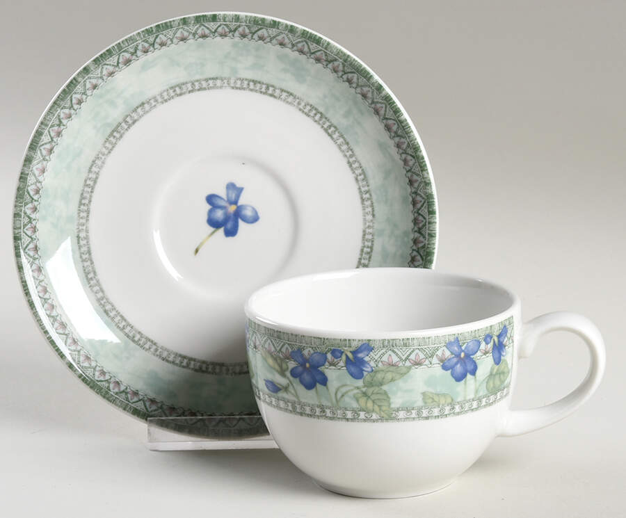 Spring Floral Flat Cup & Saucer Set by Johnson Brothers-1