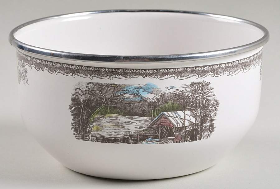 The Friendly Village ("England 1883" Backstamp) 5 3/4" Metal Bowl by Johnson Brothers-1