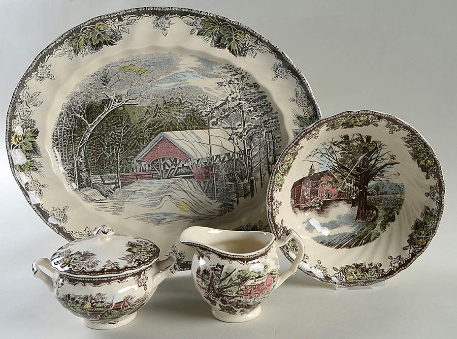 The Friendly Village ("England 1883" Backstamp) 5 Piece Hostess Set by Johnson Brothers-1