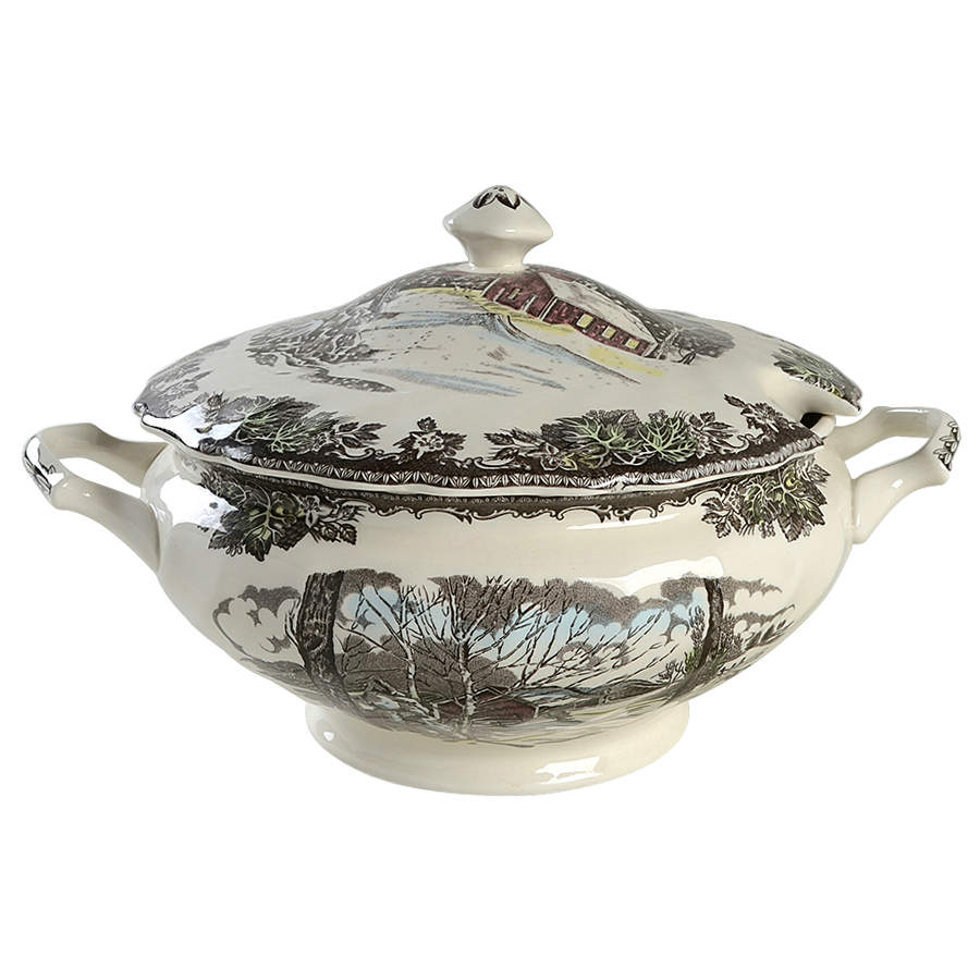 The Friendly Village ("England 1883" Backstamp) Tureen &  Lid by Johnson Brothers-1